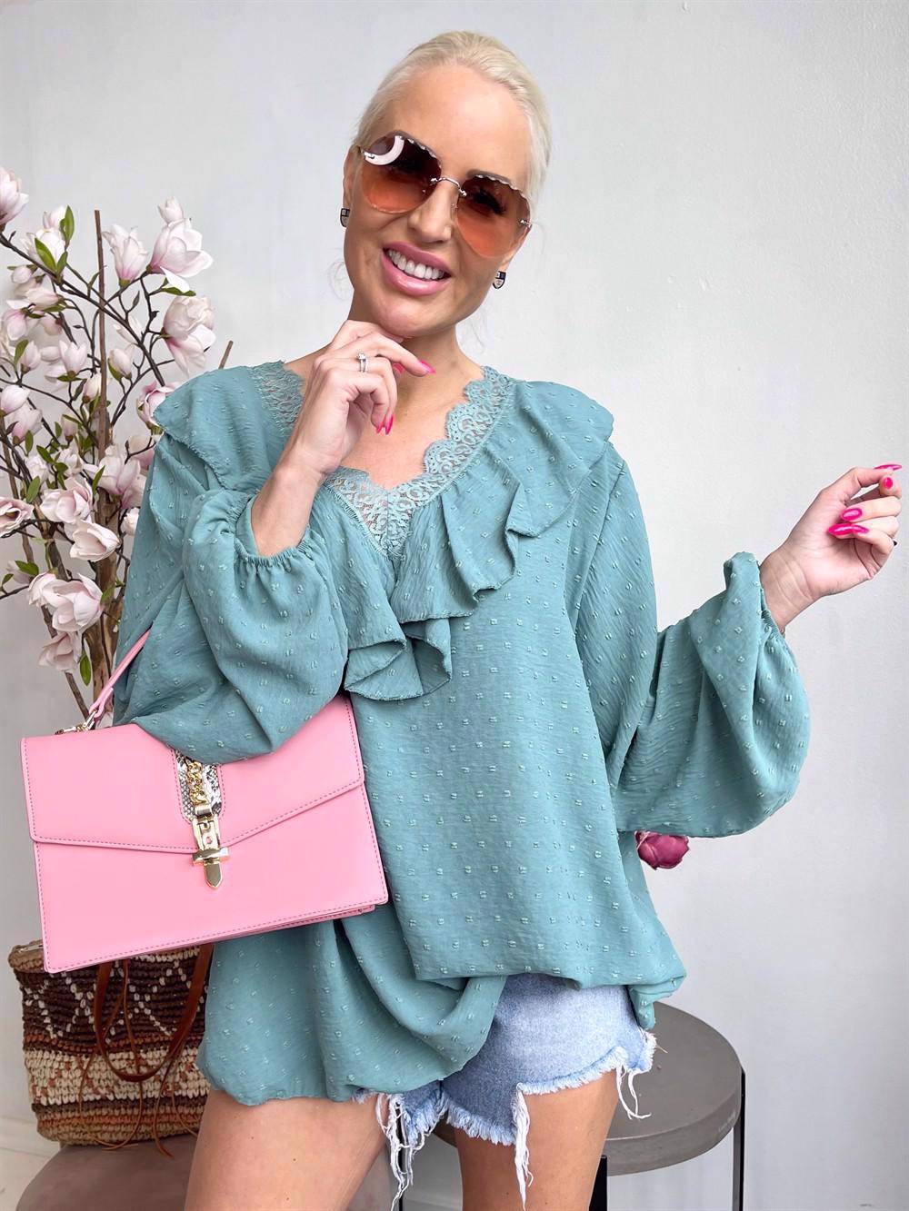 Simone - Tunika med spetskant och volanger